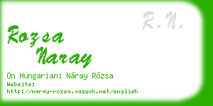 rozsa naray business card